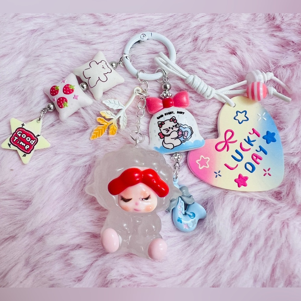 Adorable Keychain/bag charm/phone charm with “Wendy” pendant